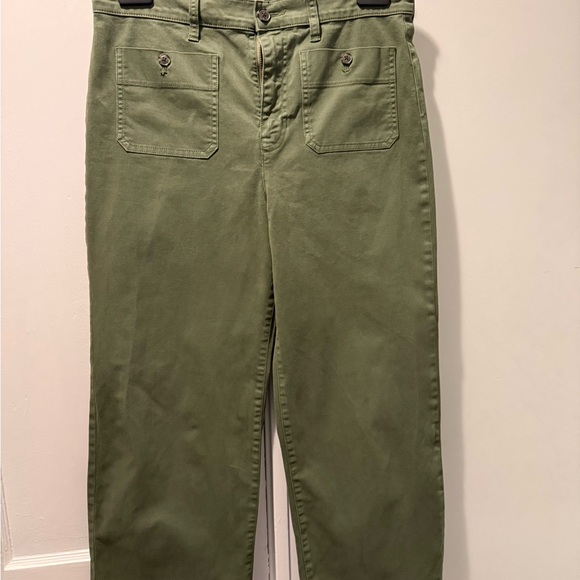 J. Crew Sailor Slim Wide Leg Chino Pant - Green Sz 29 - Picture 2 of 4